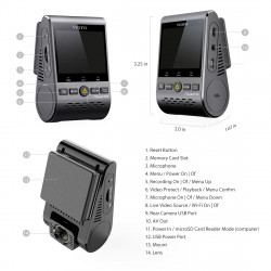 Hardwire CPL Remote 140° Viofo A129 Duo Front & Rear GPS Dash Camera G-Sensor