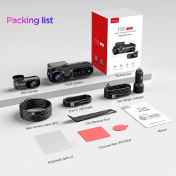  AXVOIBX 3 Channel 1080P Dash Cam Front and Rear Inside