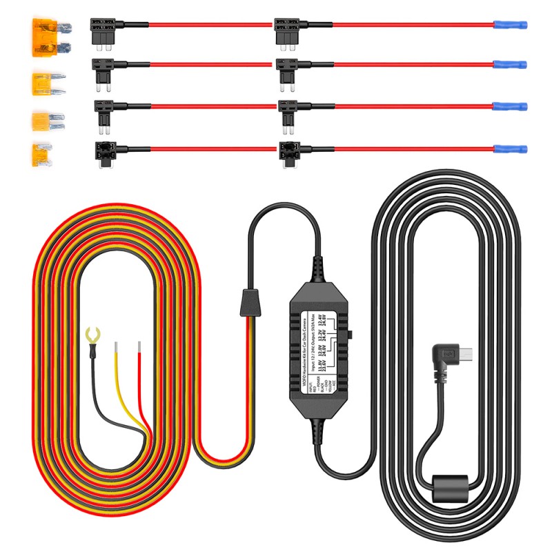 VIOFO Mini HK3 Hardwire Kit with 8pcs Full Set Circuit Fuse Tap for  A119V3/A129 Duo/A129 Plus Duo/A129 Pro Duo