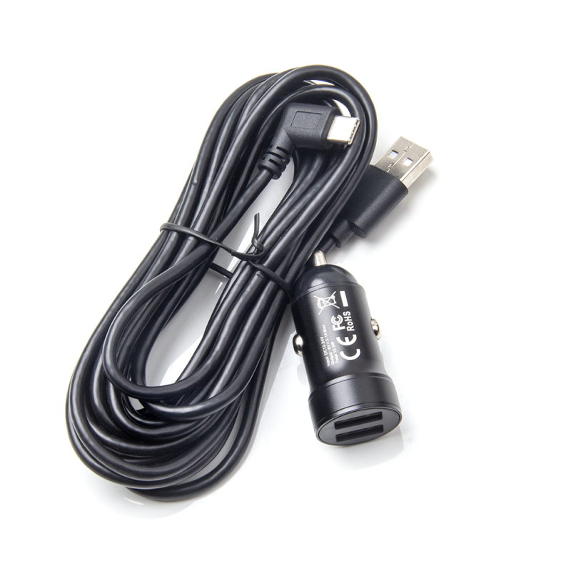A119 MINI/A119 MINI 2 Type-C Dual USB Car Charger with 11.48 ft Power Cable