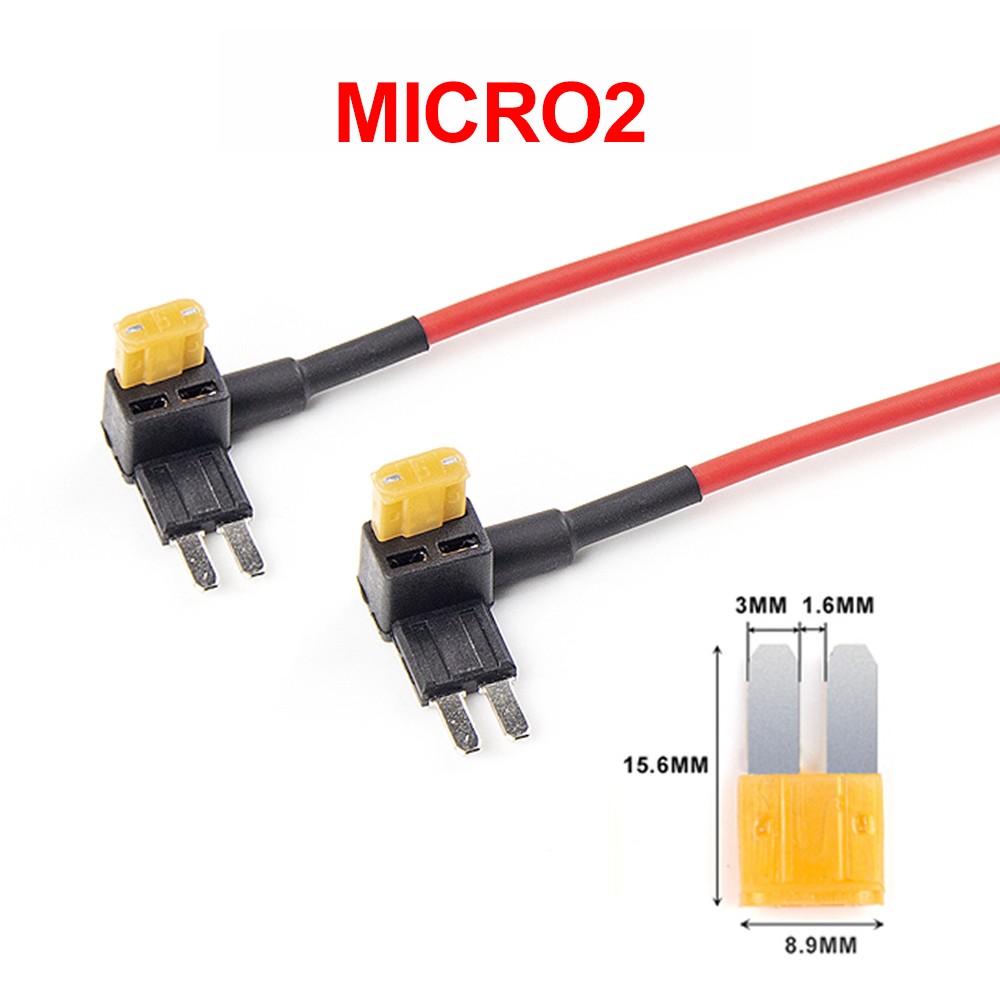 2PCS Circuit Fuse Tap with ATO, Mini, Micro2, Mini Low Profile Adapter Holder