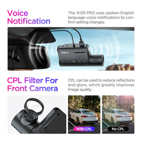 VIOFO A139 PRO 2CH First 4K HDR Front and Rear Dashcam with the Newest Sony STARVIS 2 IMX678 Sensor