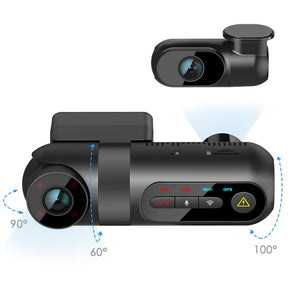 T130 3CH 3 Channel Dash Cam Front 1440P + Interior 1080P + Rear 1080P for Lyft Taxi Ridesharing Drivers