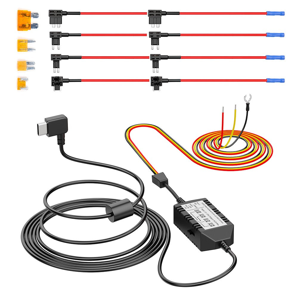 VIOFO Type-C HK4 Hardwire Kit with 8pcs Full Set Circuit Fuse Tap for A119 MINI2/A229/T130/WM1/A139/A139PRO/A329