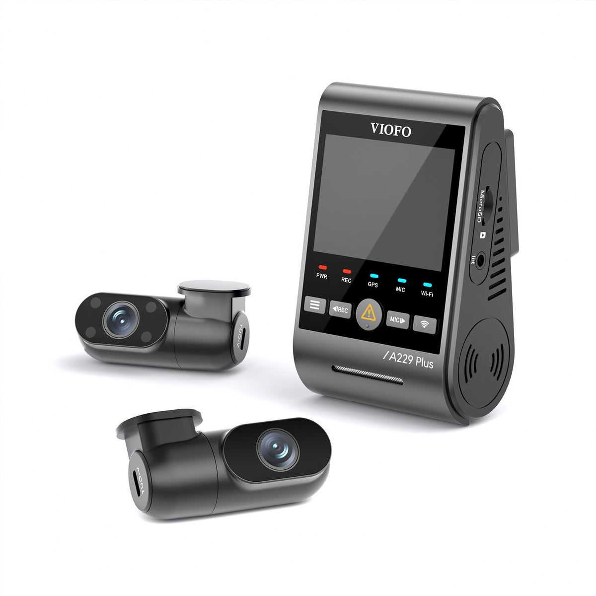 VIOFO A229 Plus 3CH 2K+2K+1080P HDR 5GHz Wi-Fi GPS Voice Control 3 Channel Dash Camera with Dual Sony STARVIS 2 Sensor