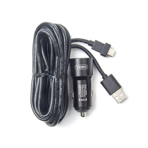 VIOFO Type-C Dual USB Cigarette Car Charger with 11.48 ft Power Cable for A139/A139 PRO