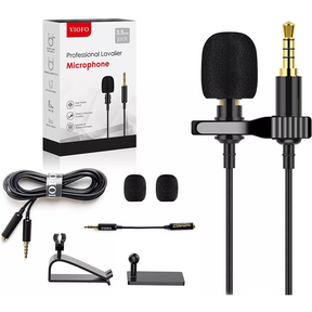 Universal Professional Lavalier Microphone Omnidirectional Mic for Smartphone, PC, Laptop, Camera, DSLR, Audio Recorder