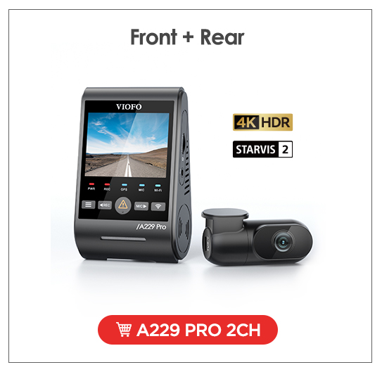 A229 Duo 2K Dashcam - 2 Channel - Front & Rear