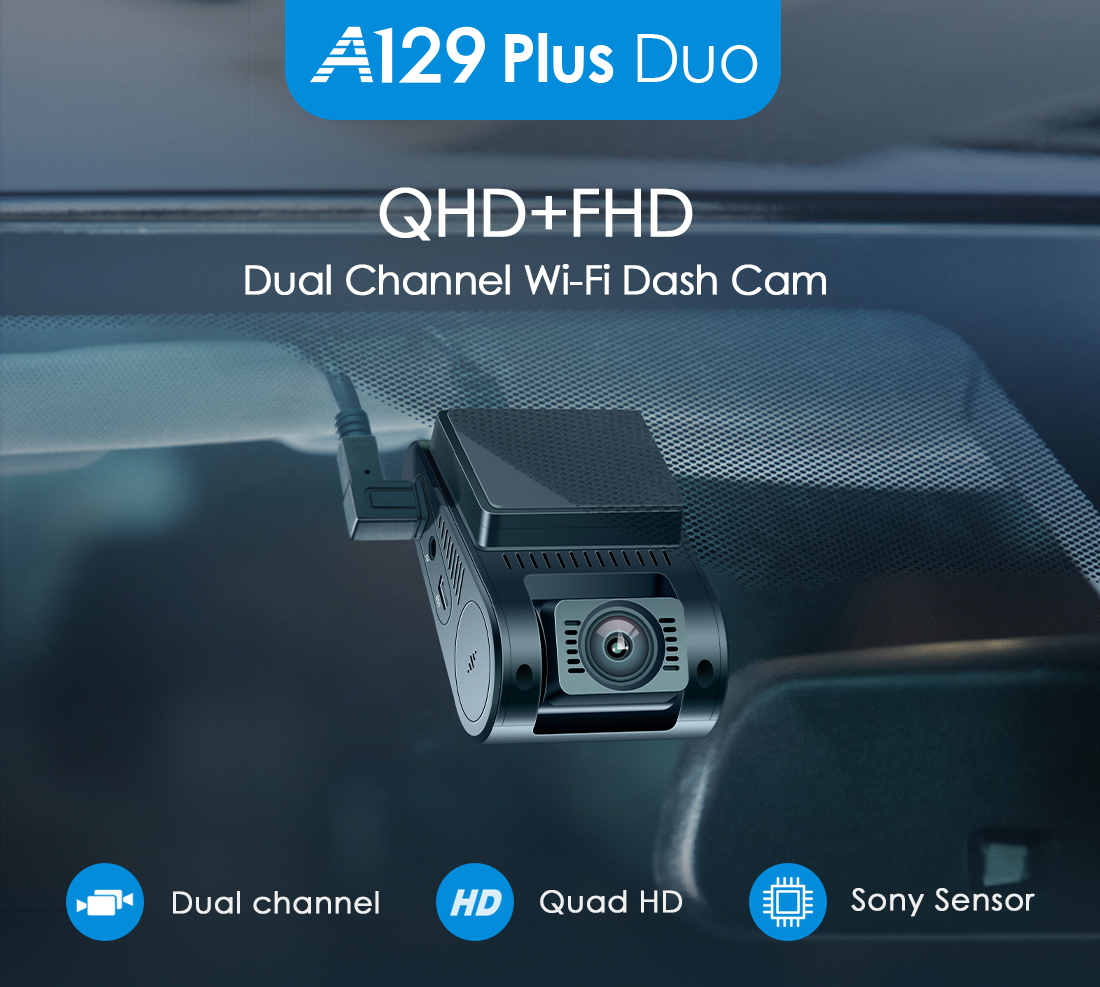 A129 PLUS DUO DUAL CHANNEL 2K (2560 x 1440) FRONT and 1080P (1920