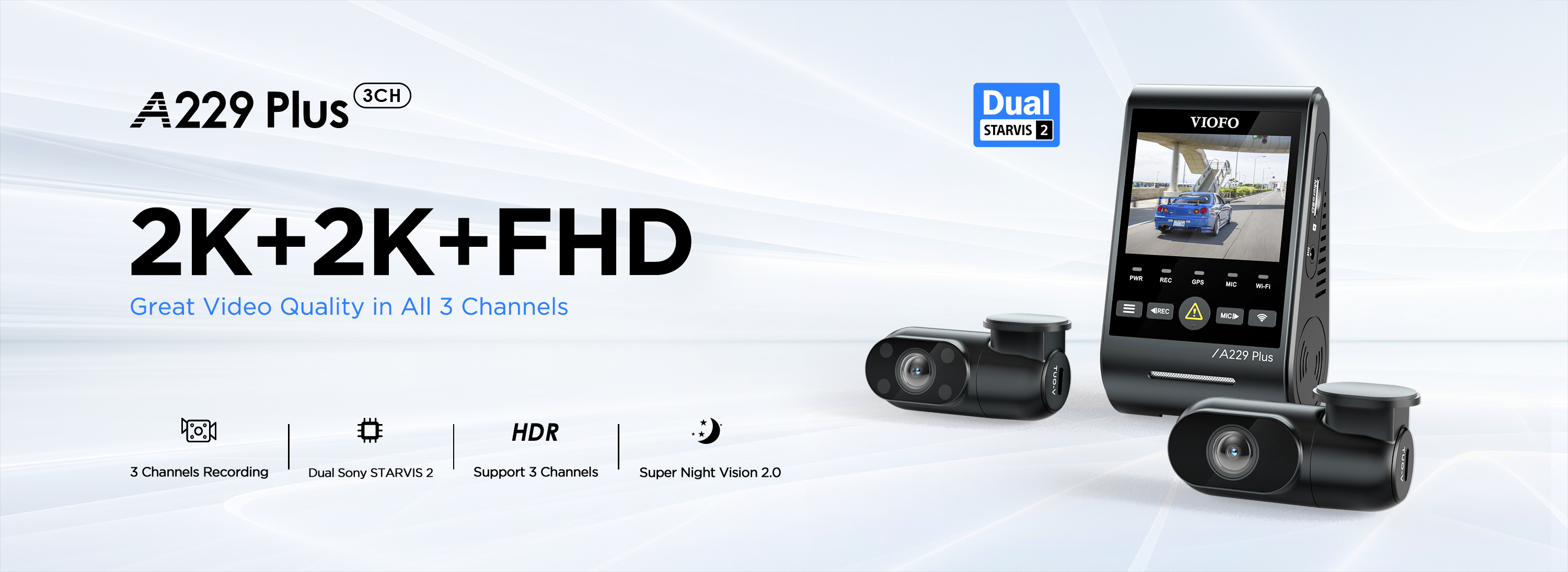 Viofo A229 Pro 4K 3-Channel Dash Cam